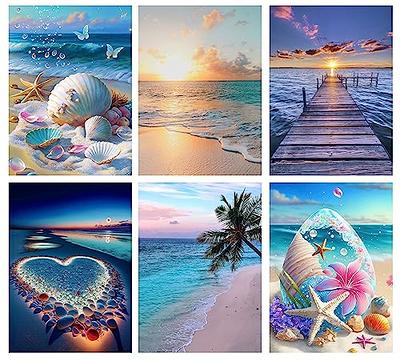 Tiny Fun 6 Pack 5D Diamond Painting Kits for Adults Full Drill Diamond Art Kits for Beginners Paint with Diamond Round Gem Bead Painting Art DIY