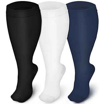 WHOTAY Plus Size Compression Socks Wide Calf for Women 20-30mmhg