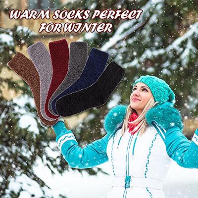 Womens Fuzzy Slipper Socks Animal Soft Warm Cute Microfiber Cozy Fluffy Winter  Christmas Socks (6 Pairs Solid Color C) - Yahoo Shopping