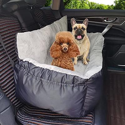 BurgeonNest Dog Car Seat for Small Dogs, Fully Detachable and Washable Dog Carseats Small Under 25, Soft Dog Booster SEATS with Storage Pockets and