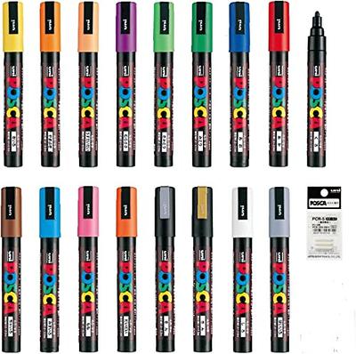 Posca Marker Acrylic Paint Pens Fine Point Tip width 1.8〜2.5mm 17 colors  PC-5M, For Rock Painting, Fabric, Glass Paint, Metal Paint Including Pens  Tip Refill PCR-5 - Yahoo Shopping