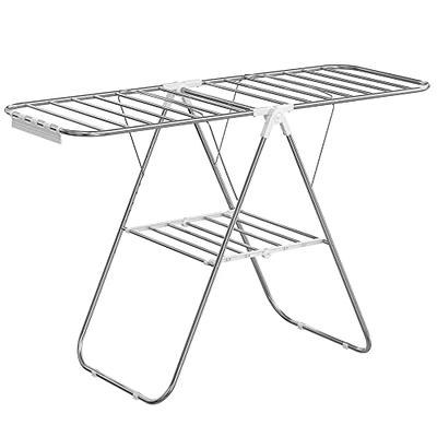 White Heavy-Duty Folding Gullwing Laundry Drying Rack