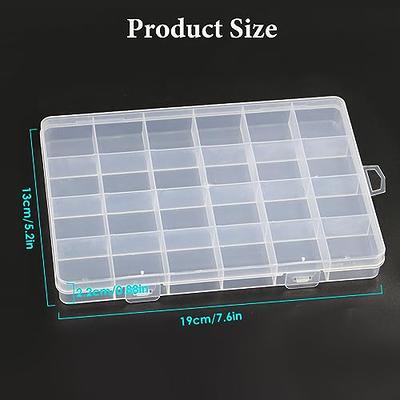 2 Pack 24 Grids Clear Plastic Organizer Box Storage Container with