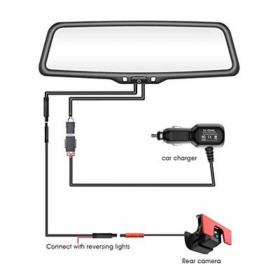 Rear View Mirror Camera with 4.3” Monitor, Super Night Vision OEM Backup  Camera Mirror with IP 68 Waterproof Back Up Camera for Car, Rearview Mirror