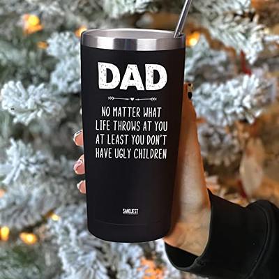 SANDJEST 4-in-1 Best Dad Ever Tumbler Gifts for Dad from Daughter Son -  12oz Dad Can Cooler Tumblers Travel Mug Cup - Stainless Steel Insulated  Cans
