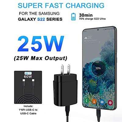 USB C Samsung Super Fast Charger Block,25W Rapid Phone Wall Charging Box  Type C to