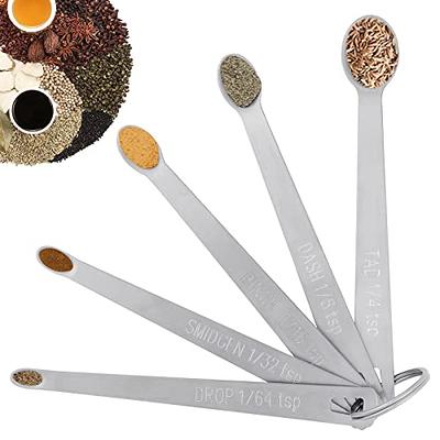 Mini Measuring Spoons 5-Piece Set - Tad, Dash, Pinch, Smidgen, Drop