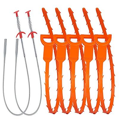 Drain Clog Remover Tool- 6 Pack 20 Inch Length Drain Cleaner Sticks for Sink,  Pipe and Tub - Plumbing unclogger Tool for Clogged Drains in Shower, Hair  Catcher for bathroom, kitchen, Bathtub 