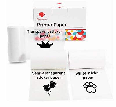  Phomemo Transparent Self-Adhesive Thermal Paper, for Phomemo  M02/M02 Pro/M02S/M03 Printer, Black on Clear Sticker Paper, 1.97 Inch x  11.48 Feet (50mm x 3.5m) for Picture Planner List Note, 3-Roll 