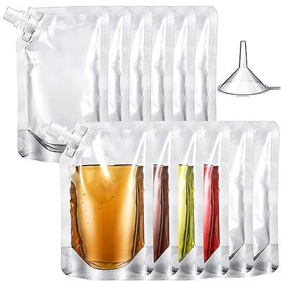 12pcs Plastic Flasks, 8oz Concealable And Reusable Drink Pouches,  Leak-Proof Plastic For Travel