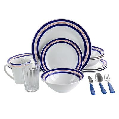 Gibson Home 16-Piece Blue Siam Stoneware Dinnerware Set