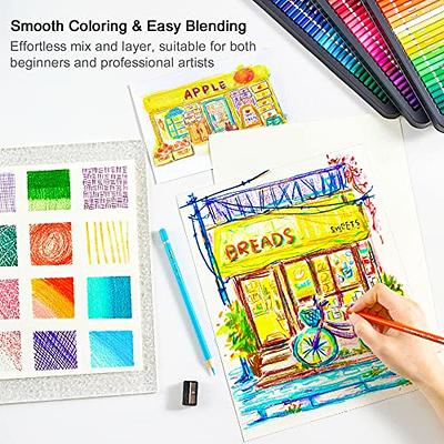 180-Color Artist Colored Pencils Set for Adult Coloring Books, Soft Core,  Professional Numbered Art Drawing Pencils for Sketching Shading Blending  Crafting, Gift Tin Box for Beginners Kids
