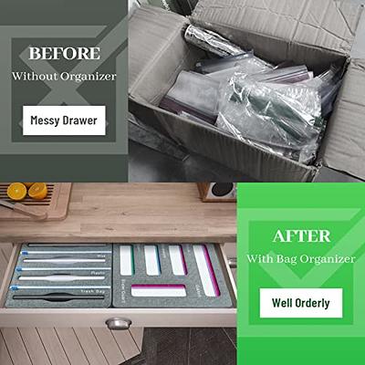 Clear Storage Bag Organizer Box. Organize Food & Storage Bags in Drawer or  Wall. Fits All Zip and Slider Quart Sandwich Snack Sizes. 