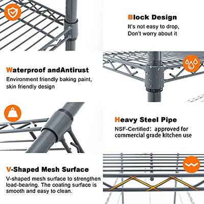 Singaye Storage Rack 5-Tier Mesh Shelving Unit Storage Shelves Metal for Pantry