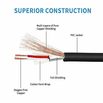 tisino 1/8 to 1/4 Stereo Cable, 1/8 Inch TRS Stereo to Dual 1/4 inch TS  Mono Y-Splitter Cable 3.5mm Aux Mini Jack to Jack Breakout Cord - 3.3 feet