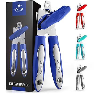 Zulay Kitchen Can Opener Handheld - Durable Manual Can Opener Smooth Edge  Cut Stainless Steel Blades - Heavy-Duty Can Opener Manual with Comfortable  Grip Handle and Large Turn Knob (Dark Blue) 