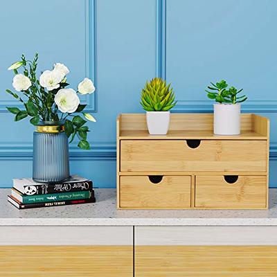 Bamboo Desk Organizer with Drawers