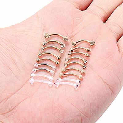 Milacolato 8 Pcs 16G Opal Piercing Jewelry for Women Men Stainless