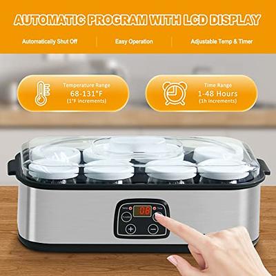 Electric Yogurt Machine With 8 Glass Jars 6Oz Automatic Yogurt