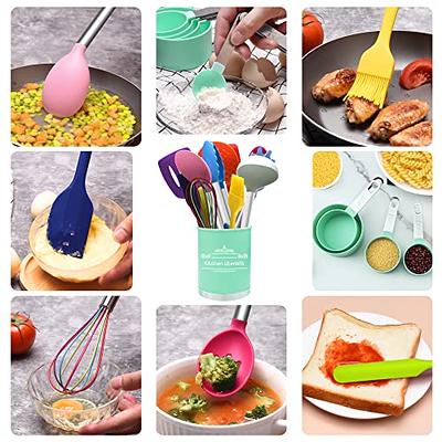  Large Silicone Cooking Utensils Set - Heat Resistant Kitchen  Utensils,Turner Tongs,Spatula,Spoon,Brush,Whisk,Stainless Steel Silicone  Cooking Tool for Nonstick Cookware,Dishwasher Safe (Khaki) : Home & Kitchen