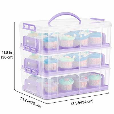 Practical Cake Box Dust Proof Plastic Pastry Storage Boxes Dessert Container  Round Cake Carrier for Carrying