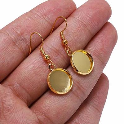 10PCS 14MM 14k Gold Color plated Round Earring Clasps Hooks For DIY Earring  Accessories jewelry making