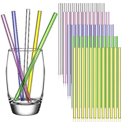 6 Pcs Straight Glass Straws Reusable Clear Straws 12mm Wide Smoothie Straws  for Boba Bubble Tea Milkshakes Drinking Straw