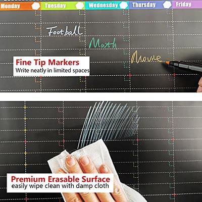 Magnetic Dry Erase Chore Chart and Calendar Bundle for Fridge: 2 Boards Included - 17x12 inch - 6 Fine Tip Markers and Large Eraser with Magnets