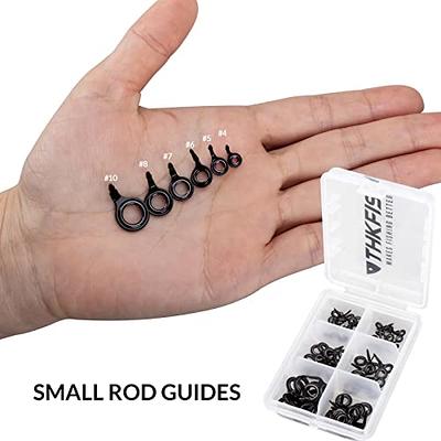 3-4mm Tube Dia Stainless Steel Fishing Rod Tips Black Ring Guide, 30 Pack