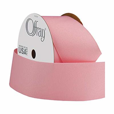 Offray Ribbon, Pink 3/8 inch Grosgrain Polyester Ribbon, 18 feet