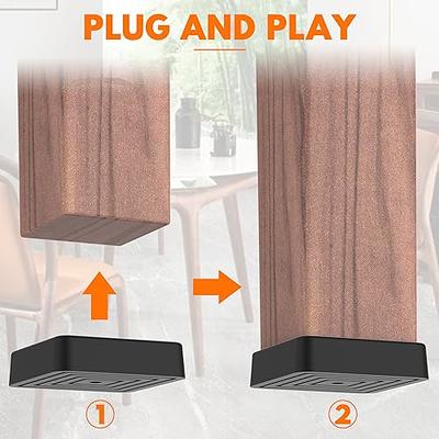  CasterMaster Non Slip Furniture Pads - 5x5 Square Rubber Anti  Skid Caster Cups Leg Coasters - Couch, Chair, Feet, and Bed Stoppers with  Anti - Sliding Floor Grip (Set of 4)