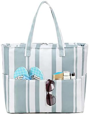Blue Linen Yoga Bag, Stonewashed Stripe Tote With Pilates Mat Pocket, Tote,  Beach Rustic Bag Large Pocket - Yahoo Shopping