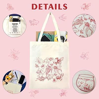 THEYGE Goldfish Canvas Tote Bag Aesthetic Cotton Canvas Bag for Women Gift  Vintage Cute Fish Tote Bag Reusable Grocery Bag Shopping Shoulder Bag Beach  Bag - Yahoo Shopping