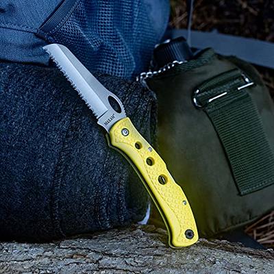 Maxam 5 Inch Saltwater Knife - Rust-Proof German Stainless Steel Serrated  Blade with High-Visibility Yellow Handle, Reversible Pocket Clip, Lanyard  Hole - Yahoo Shopping