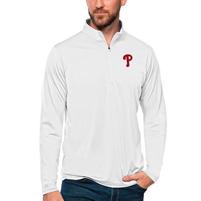 Men's Antigua White Philadelphia Phillies Tribute Quarter-Zip