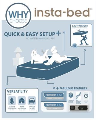 Insta-Bed Raised 18 Inflatable Queen Air Mattress w/ NeverFlat Pump, Beige  