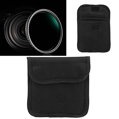 JJC Lens Filter Pouch Case for Circular Filter Up to 82mm (37mm 40.5mm 49mm 52mm 55mm 58mm 62mm 67mm 72mm 77mm), 3-Pocket Lens Filter Wallet Storage