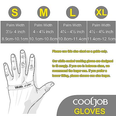 COOLJOB 10 Pairs Safety Work Gloves for Men Women Non-slip, Nitrile Rubber  Coated Working Garden Yard Gloves Bulk with Grip, Palm Dipped Oil Resistant