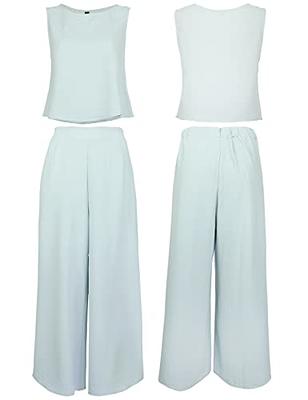 Time and Tru Women's Mock Neck Top and Wide Leg Pants Set, 2-Piece