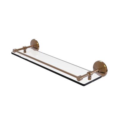 Allied Brass MC-1-16-GAL-IRW Monte Carlo Collection 16 Inch Solid IPE  Ironwood Gallery Rail Wood Shelf, Satin Brass