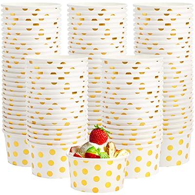 MATICAN Party Paper Plates, 50-Pack Disposable White and Gold Plates, Foil  Polka Dots, 9-Inch