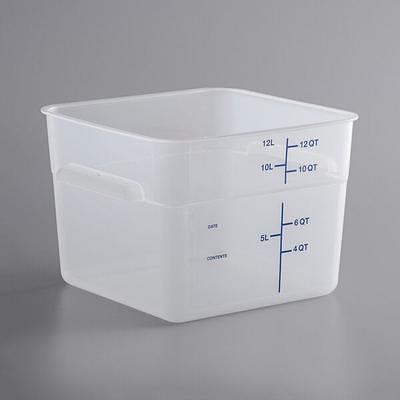 Choice 12, 18, and 22 Qt. Blue Square Polypropylene Food Storage Container  Lid
