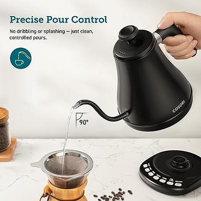 Electric Gooseneck Kettle Temperature Control & 5 Variable Presets