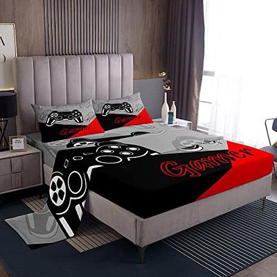 Comforter Set Queen Size, Gamer Kids Bedding Set for Kids and Adults  Bedroom Decor, Video Boy Comforter Set and 2 Pillow Cases
