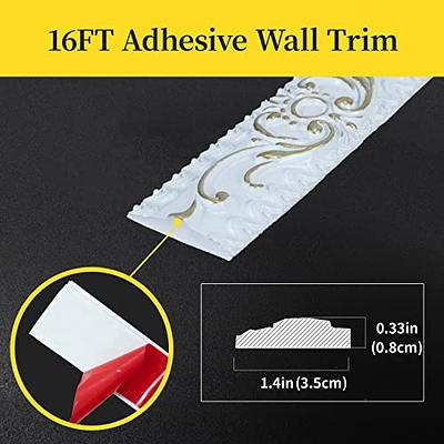 Metallic Gold Wall Decal Peel and Stick Flexible PVC Gold Wall Molding Trim  Tape Self Adhesive Mirror Like Gold Metallic Decorative Trim for Wall