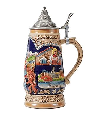 HAUCOZE Beer Stein Mug German Munich Bavarian Stanley Viking Tankard with  Petwer Lid Birthday Gifts 1.0 Liter - Yahoo Shopping