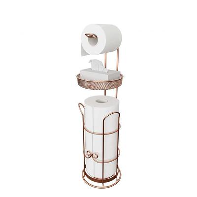 Dracelo Self Adhesive Stainless Steel Toilet Paper Holder in Brushed Gold