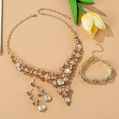 Statement Necklace, Swarovski Crystal Necklace Set, Wedding