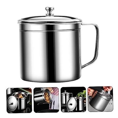 FELTECHELECTR Cooking 1pc Stainless Steel Pot Grease Canister Grease  Container Grease Storage Can Container Liquid Containers Bacon Grease  Container Metal Strainer Household Oil Strainer Lard - Yahoo Shopping