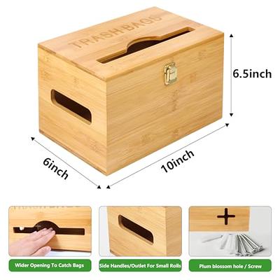 Snpwne Large Trash Bag Holder, Garbage bag dispenser with handle, Kitchen  Trash Bag Organizer, Bamboo wall Mounted Trash Bag Dispenser Roll Holder  for Cabinets, Countertops and Under Sink - Yahoo Shopping